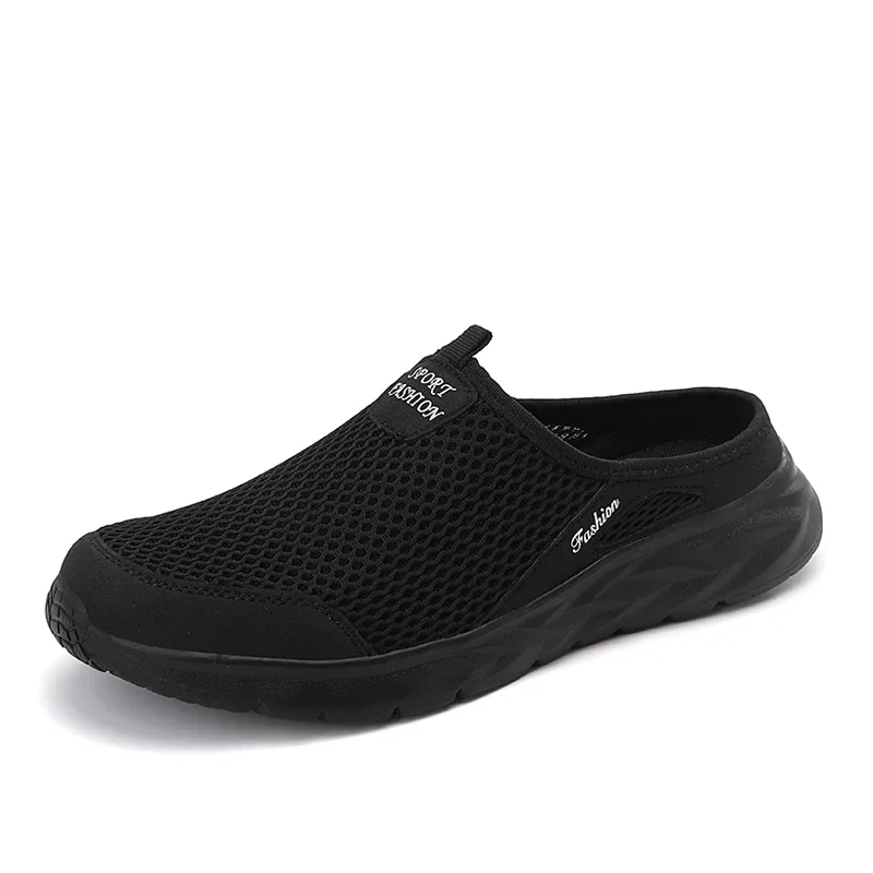 MAEDEF Halbe Hausschuhe Outdoor Hochwertige Anti-Rutsch-Herren-Freizeitschuhe Mesh Atmungsaktive weiche bequeme Hausschuhe mit flachem Boden