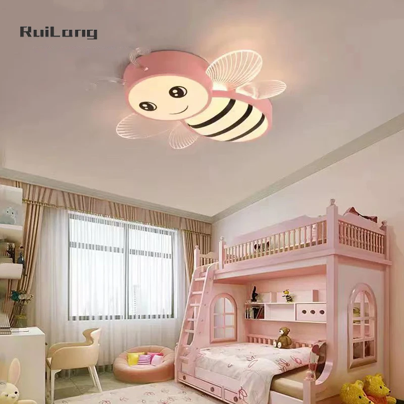 Children Led Ceiling Lights Animal Bee Lamps Cute Decor Cartoon Chandelier For Kids Room Boys Girls Bedroom Ceiling Lamp Fixture