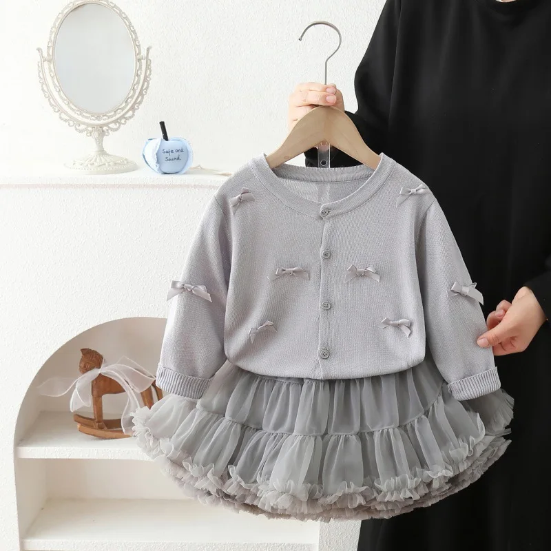 Girls Dress Clothes Sets Summer Children Sun-proof Clothing Thin Coats Skirts 2pcs Princess Suit For Baby Party Outfits Kids 6Y 5