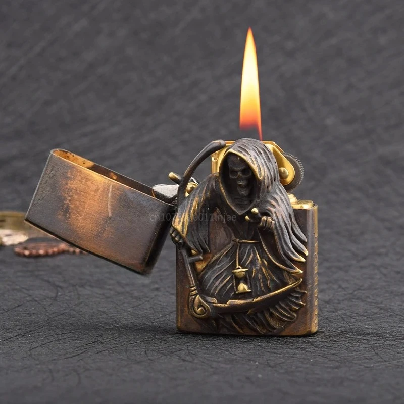 

ZORRO латунный ретро фонарик воспламенитель персонализированная старая серия штампов мужская ветрозащитная керосиновая зажигалка аксессуары для курения мужской подарок