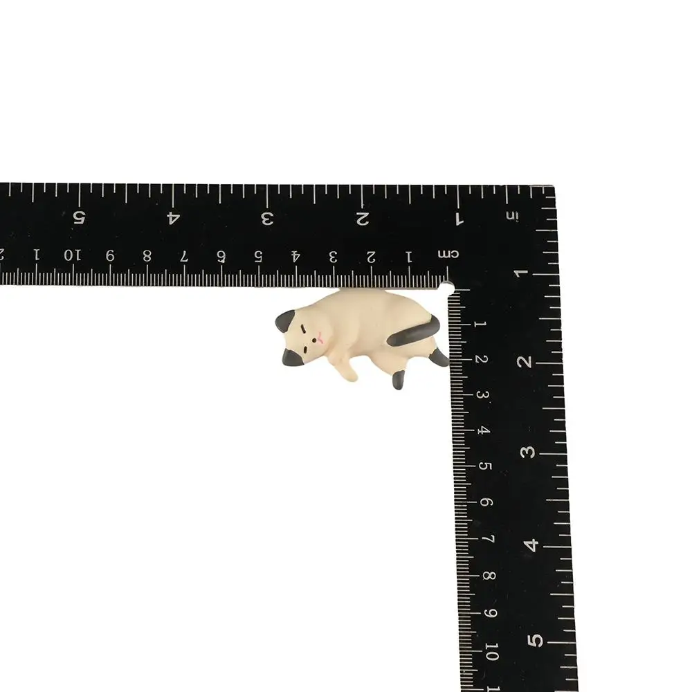 Lindo gato simulado adornos para nevera simulación resina gato accesorios de resina dormir gato artesanía gatos perezosos miniaturas