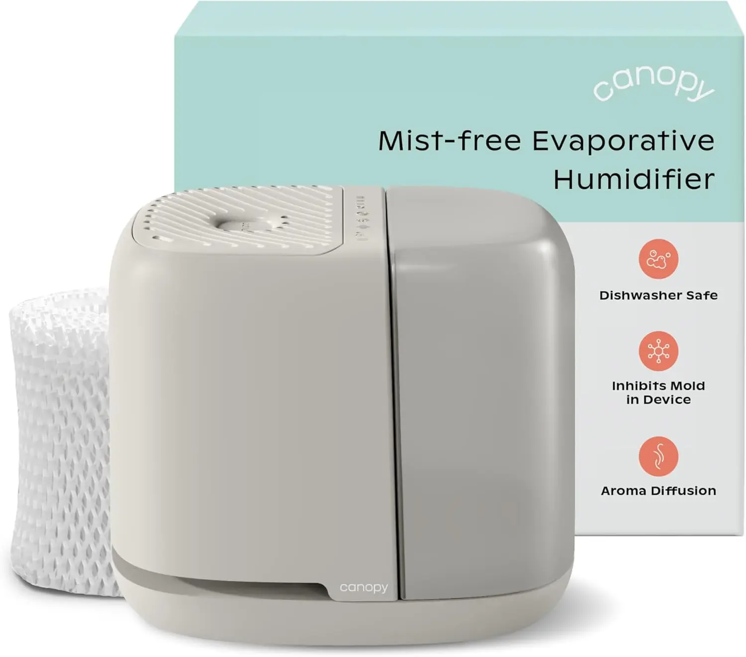 

Humidifier 2.0, 2.5L Bedside, 36 HR Run Time, Reading Light & White Noise, Alleviate Allergies, Cold, Dry Skin