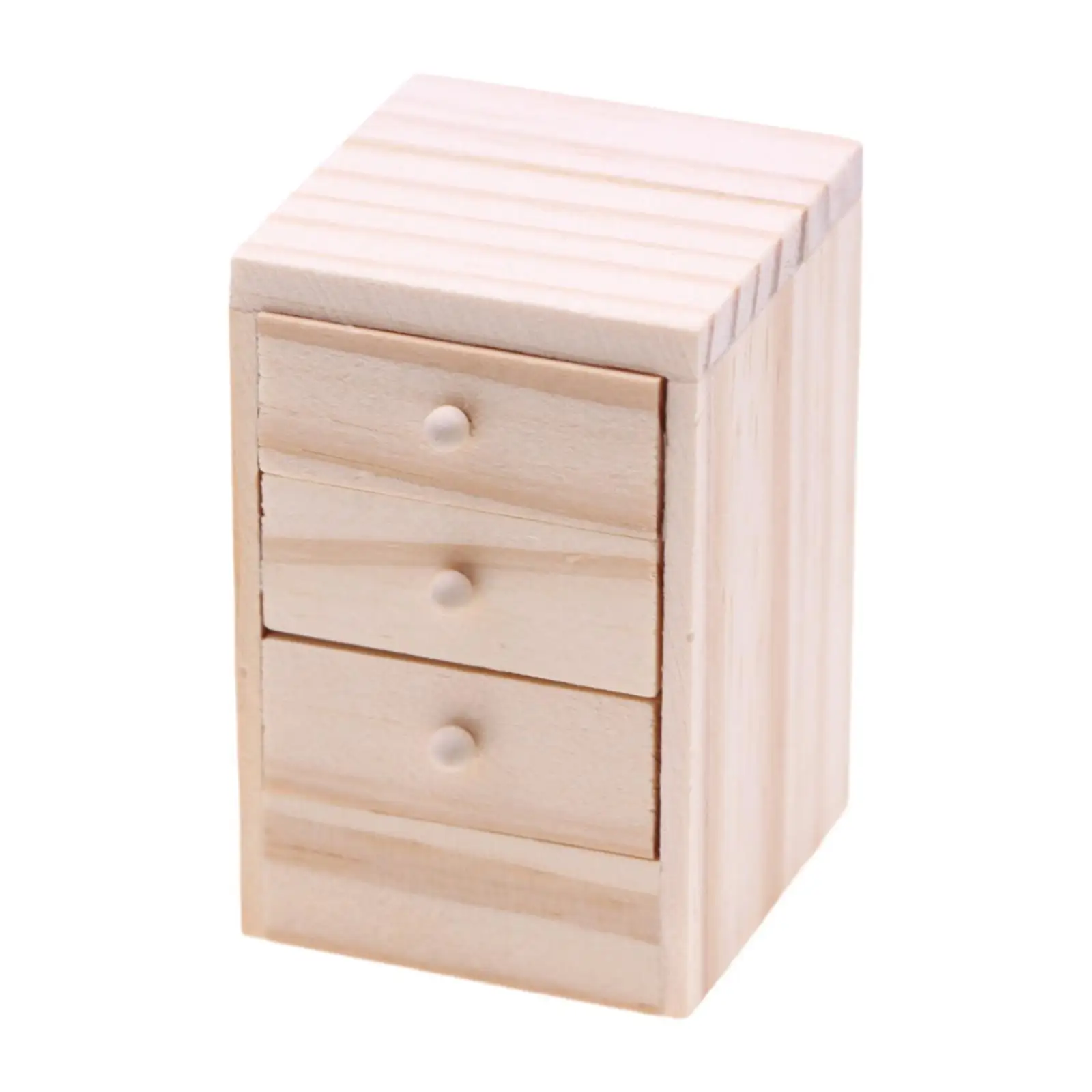 Comodino per casa delle bambole in scala 1/12, giocattolo in miniatura per scena di armadietto con cassetti per camera da letto, mini arredamento per casa delle bambole fatto a mano per casa delle bambole