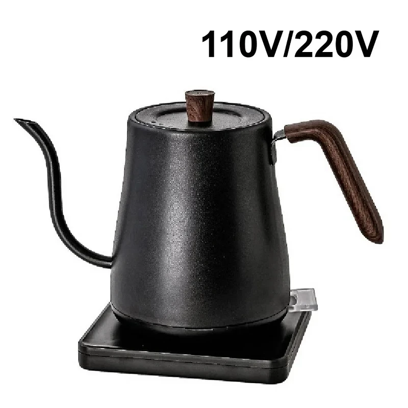 

110V/220V Electric Kettle Hand Brew Coffee Pot Gooseneck Jug Slender Mouth Water Kettle 304 Stainless Steel Mini Teapot 1000W