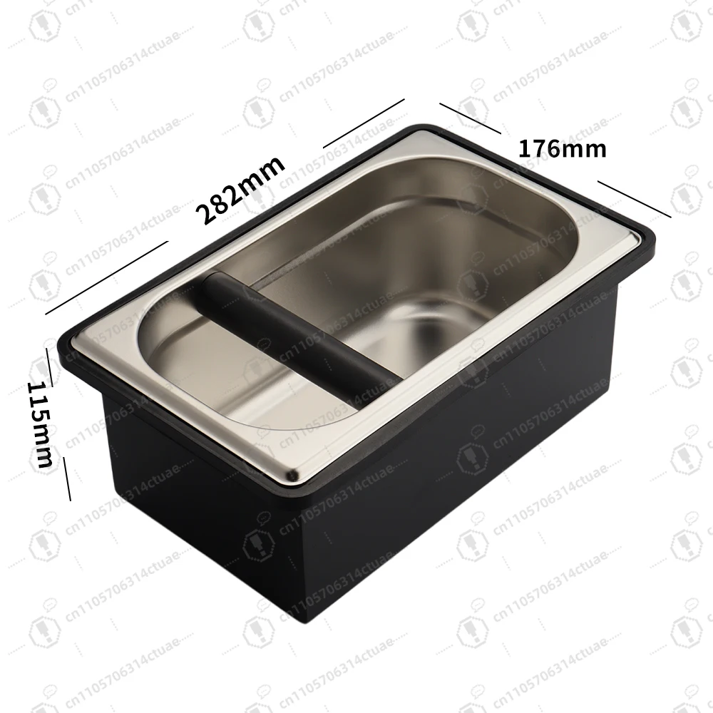 Stainless Steel Recessed Coffee Grounds Knock Box Barista Tools Espresso Portafilter Knock Box Black