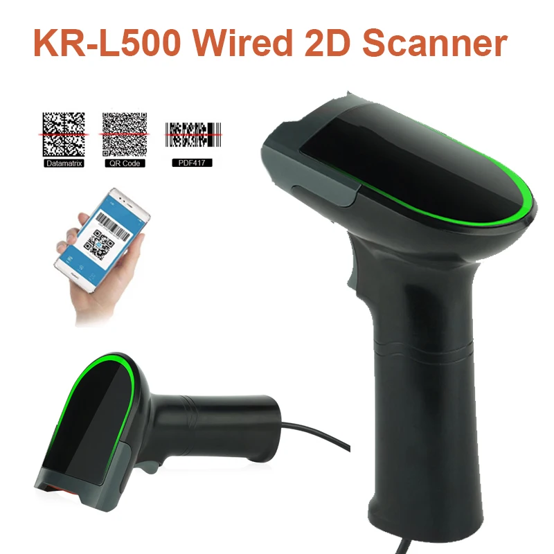 KEFAR 2D High Performance Bluetooth Wired and Wireless Barcode Scanner for PDF417 QR BarCode Reader Support Mobile iPAD Logistic