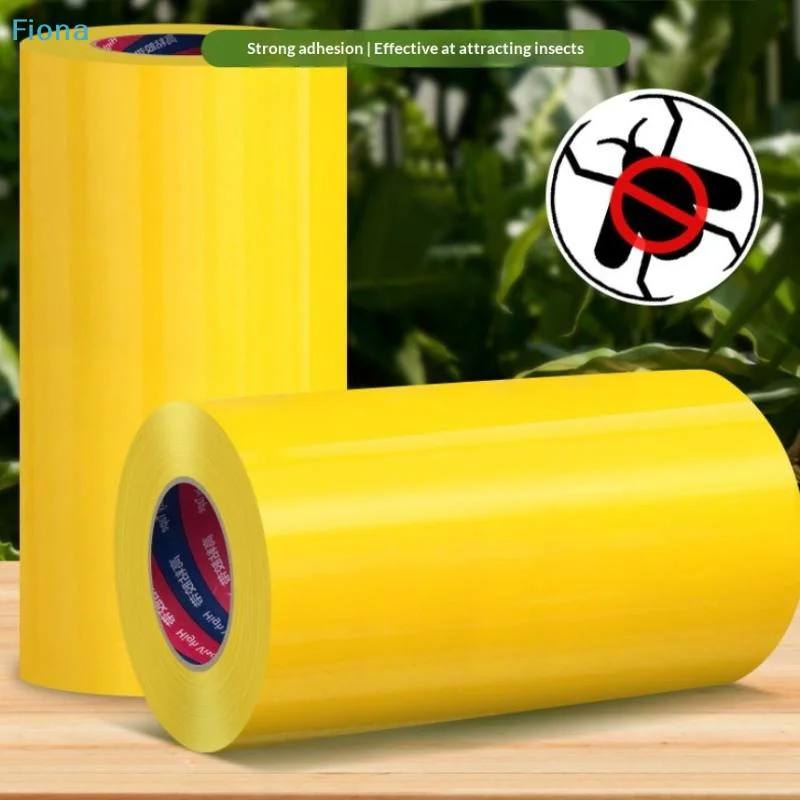✔ 1 rollo de trampa para insectos, 10 metros, cinta amarilla de doble cara a prueba de insectos, control de plagas de jardín, previene áfidos, hormigas, polillas, insectos trepadores