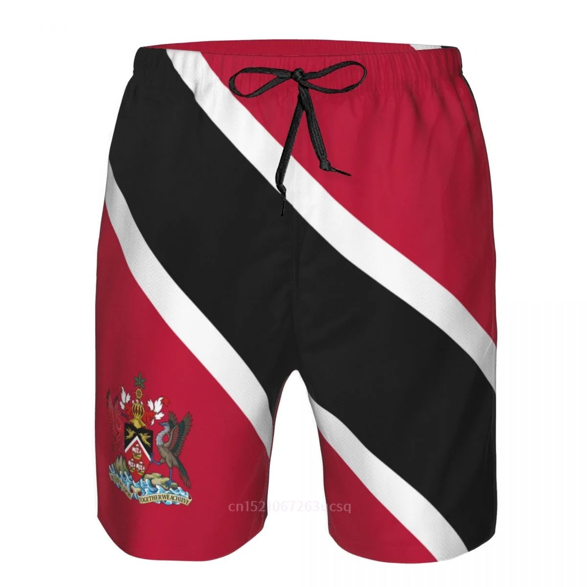 2023 verão poliéster trinidad e tobago país bandeira 3d impresso masculino board shorts praia bolso correndo calças de verão