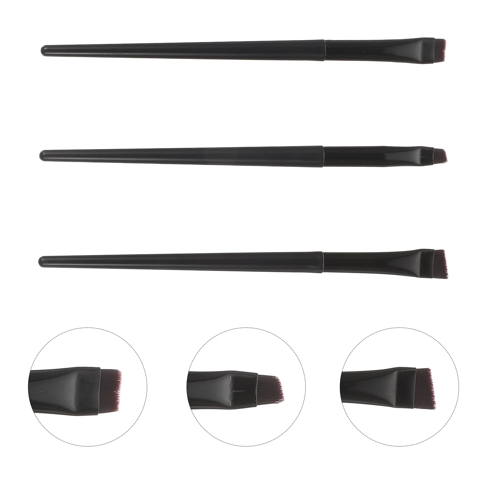 3 個のアイライナーブラシセットデュアルユース薄い角度付きアイメイクブラシ眉毛アイライナーメイクアップアイライナーブラシ女性ギフト