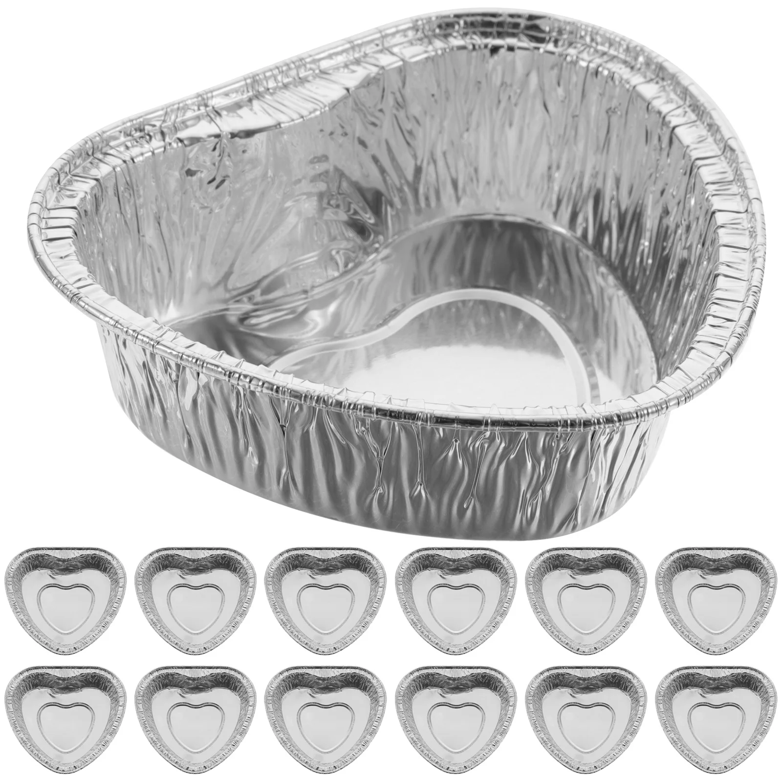 

100pcs Aluminum Foil Baking Cups Reusable Silver Liners Compact Size Heat Conduction Safe Tin Foil Dessert Cupcake Containers
