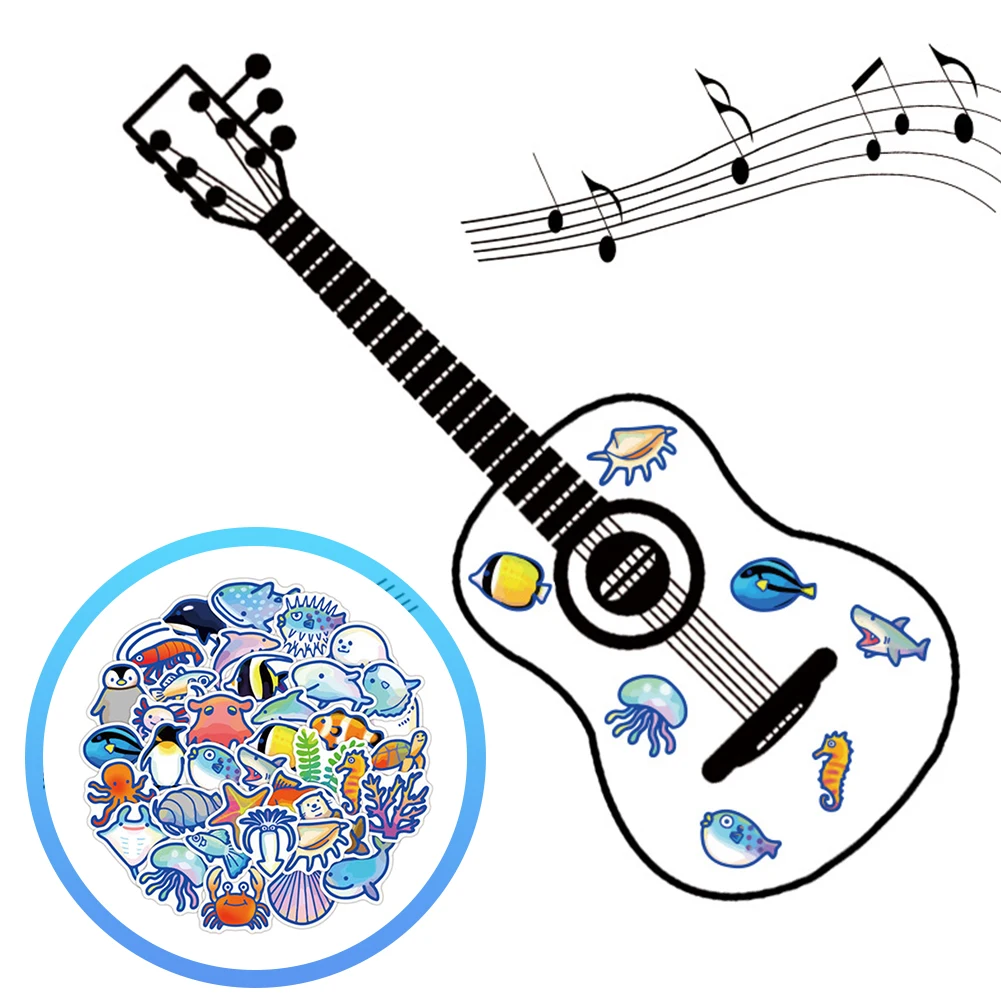 40 шт. бутылка для воды, милый автомобильный скейтборд, Водонепроницаемый модный «сделай сам», скрапбукинг, морские животные, мультяшная наклейка, Забавный чемодан для ноутбука