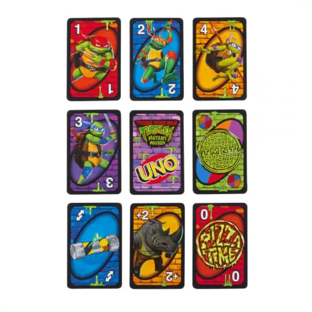 UNO Teenage Mutant Ninja Turtles Mutant Mayhem kaartspel voor familie nachtbord speelgoed ﻿