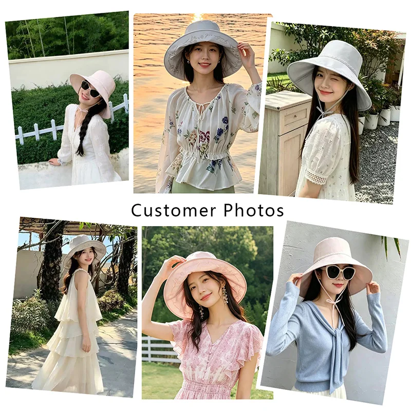 Summer Reversible Wide Brim Bucket Hat for Women Floral Jacquard Sun Hat Sweet Face Slimming Beach Travel Cap