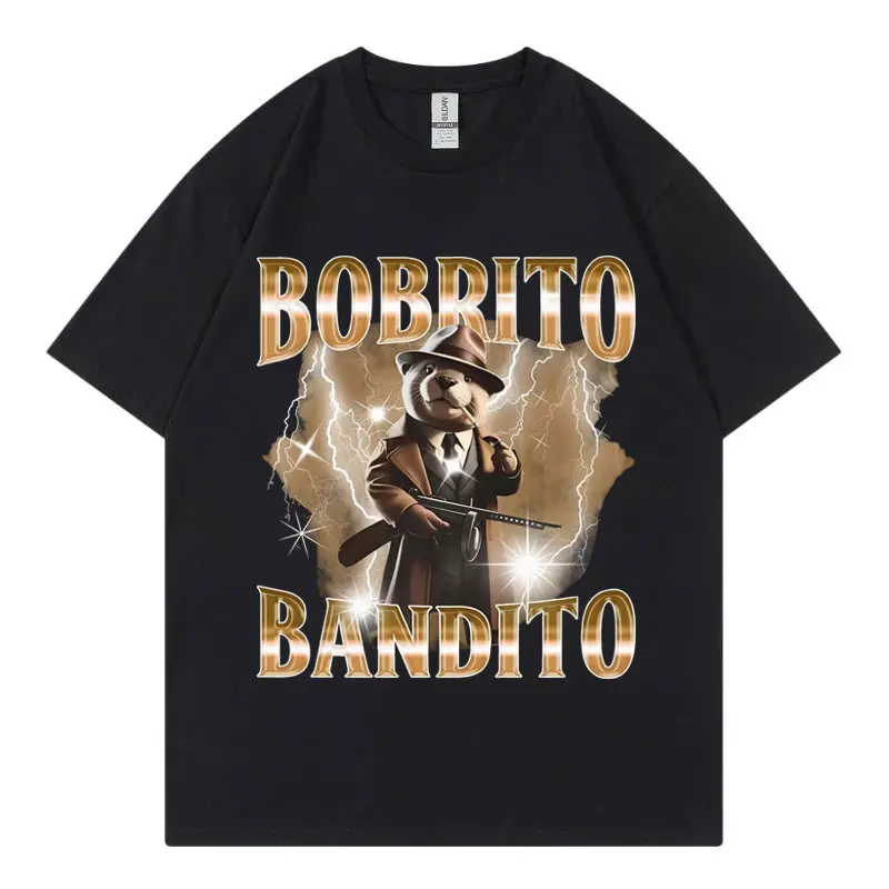 

Bobrito Bandito Ltalian Brainrot T Shirt Funny Beaver Meme Graphic T Shirts Men Women Fashion Y2k Vintage T-shirts Streetwear
