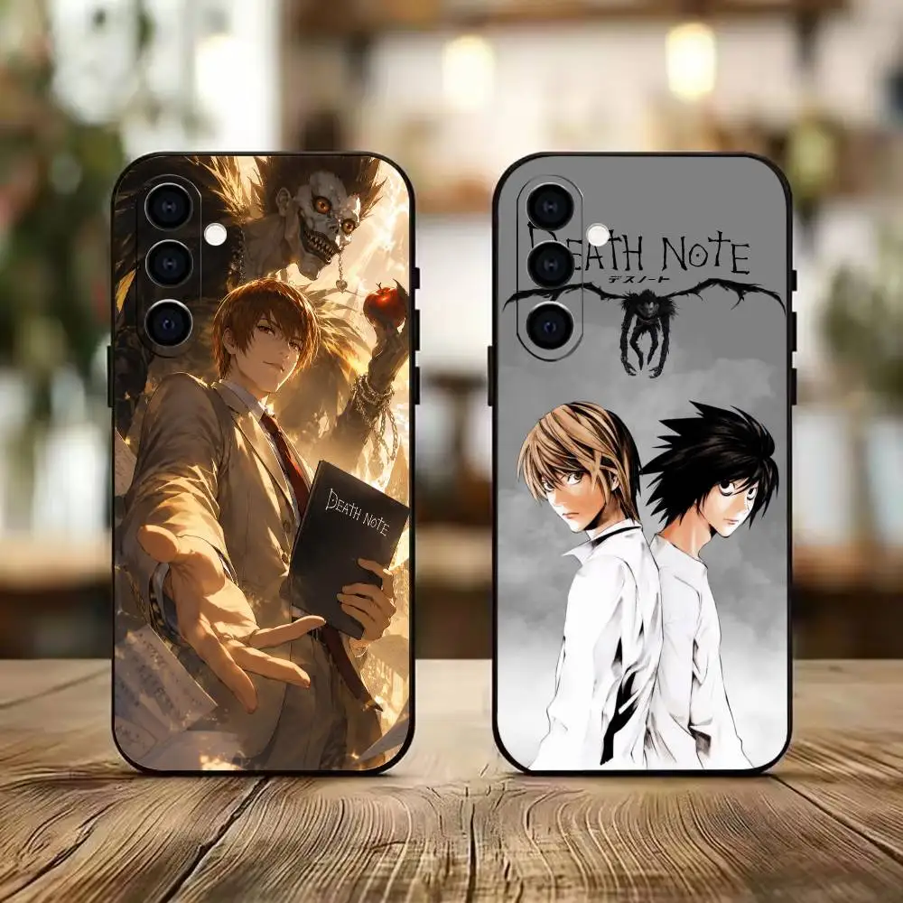 Line Anime Deaths Notes Hot Phone Case For Samsung A73 20,21s,22,31,32,52,53,72 Soft Black Shell