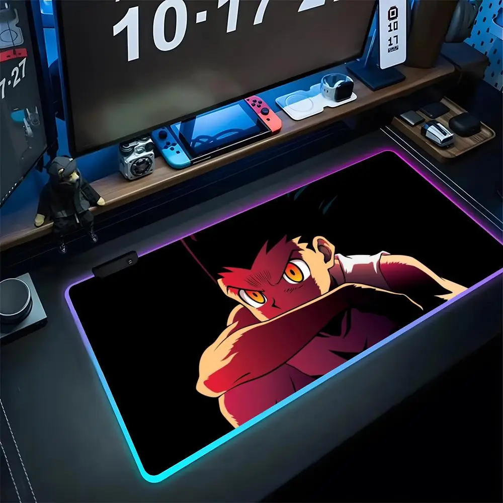 Hunter X Hunter Mouse Pad Gaming Fashion Rgb Mousepad Backlit Keyboard Gamer Girl Xxl Laptop Mat Table Pads Deskpad
