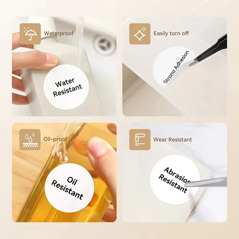 Niimbot White Adhesive Label Waterproof Sticker Round Paper For B1 B21 Niimbot Mini Portable Printer For Price Tag Thermal Label