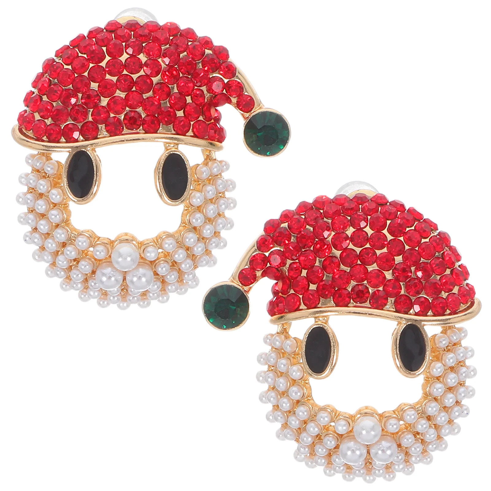 

1Pairs Santa Claus Christmas Earrings Dazzling Rhinestone Holiday Jewelry for Women Festive Party Costume Wear
