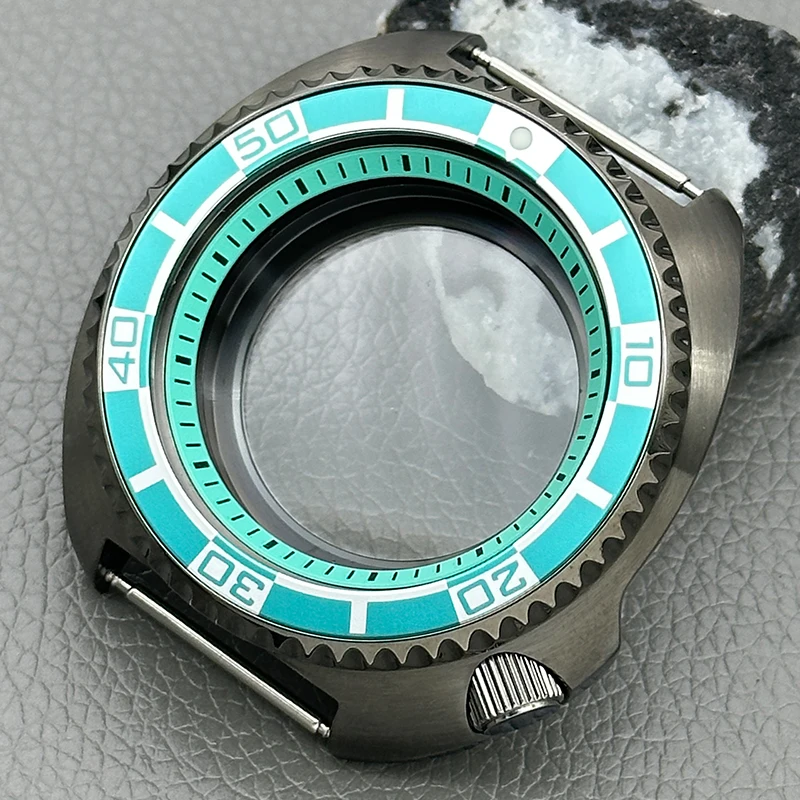 GUN Gray 6105 6309 Turtle Watch Case Replace Case Fit For 7S26 NH35 NH36 4R Movement Sapphire Crystal Glass Case 3 Types Select