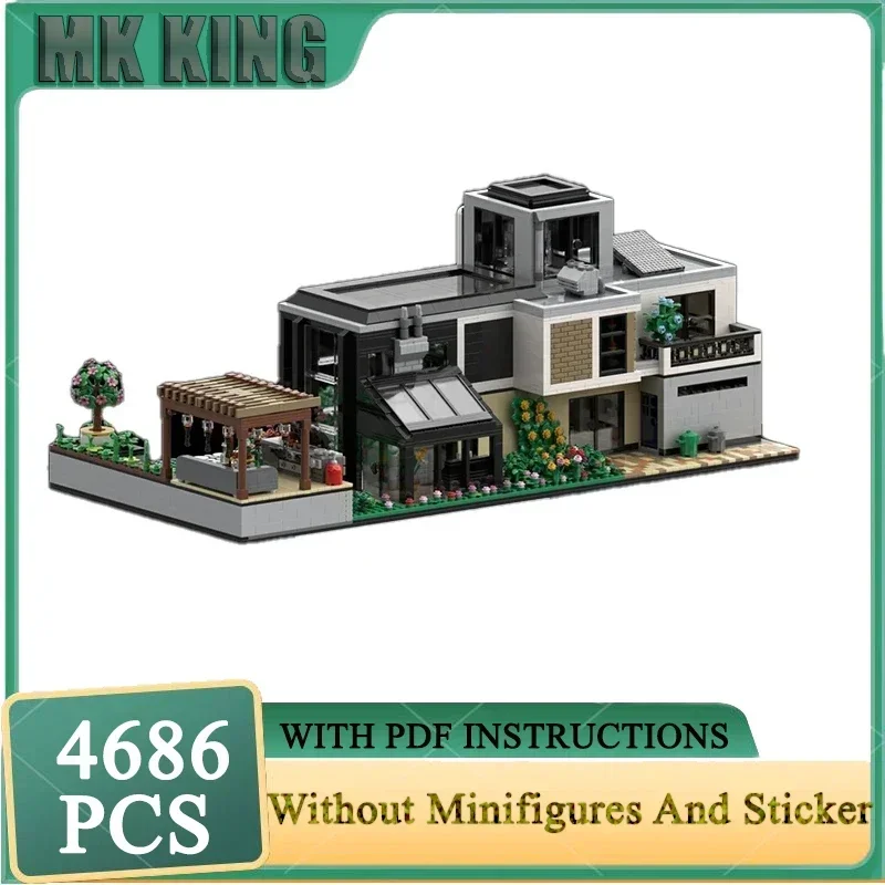 Cidade rua vista moc bloco de construção casa vidro modular modelo tecnologia tijolo diy montagem brinquedo presentes do feriado