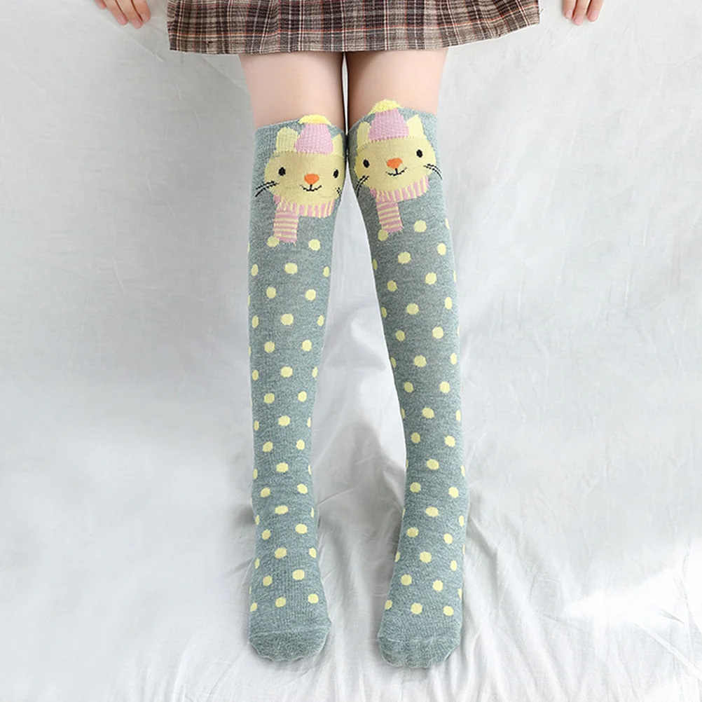

3pcs 3 Pairs Children Knee Socks High Cartoon Kids Cotton Stockings For Girls Boys Warm Winter Wear Holiday Christmas Gift