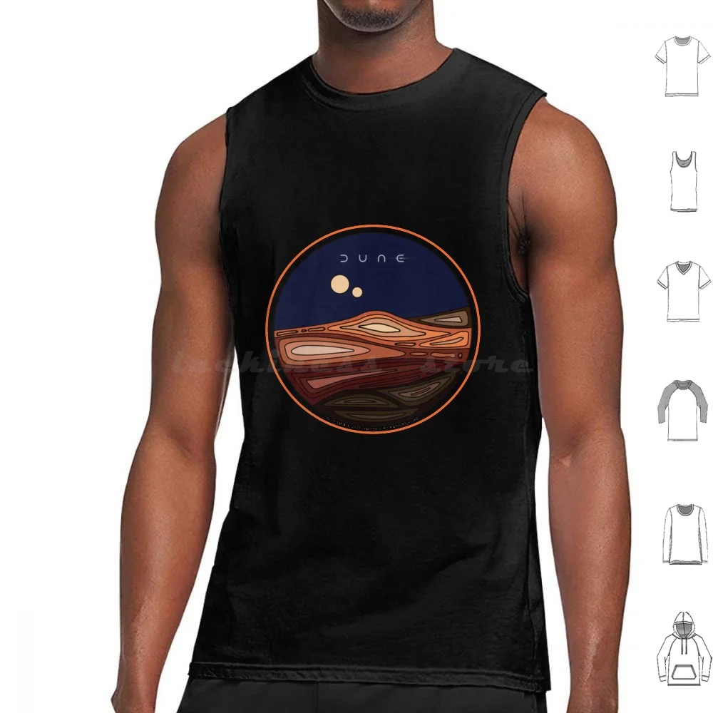 Orange Border Arrakis Desert Planet With Black Background91 Tank Tops Vest Sleeveless Retro Sandworm Surfing Surf Surfer