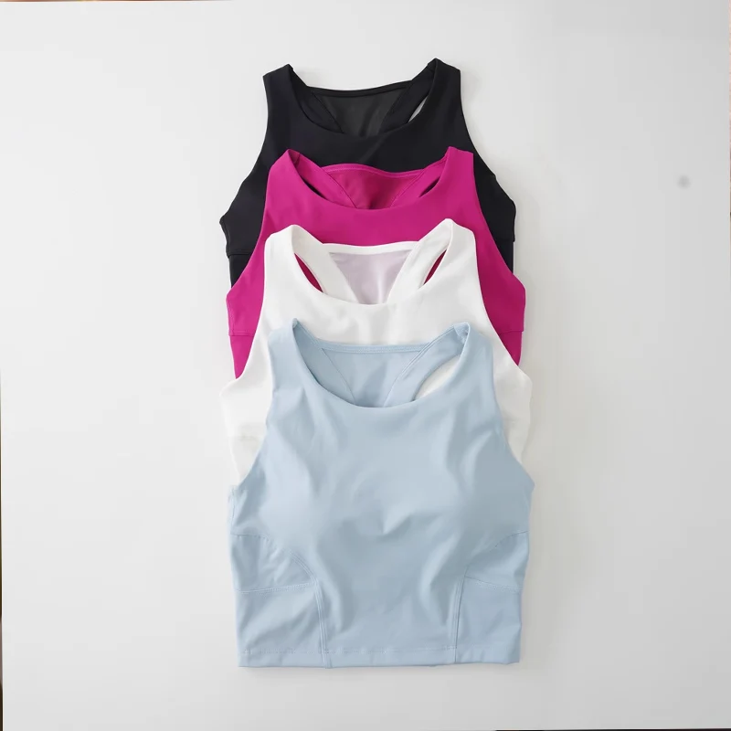 

Backless Yoga Wear Fixed Sports Underwear Fitness Running Bra Tank Top