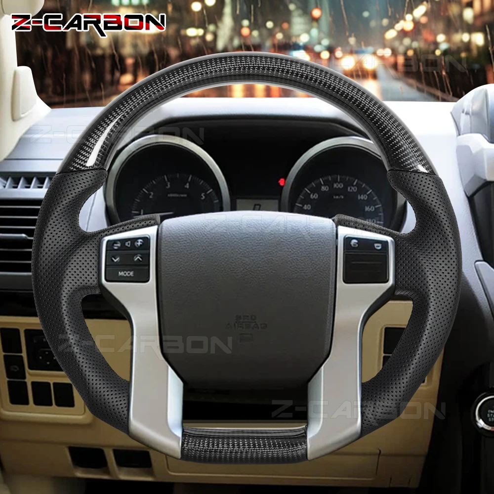 

Real Carbon Fiber Steering Wheel D-Type Flat-Bottom With Heated For Tacoma 4 Runner Tundra Prado 2010-2017 Car Accessories