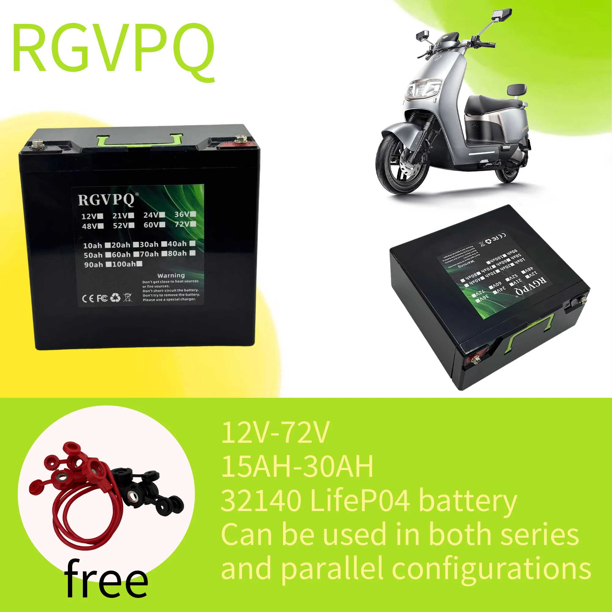 

LIFePO4 battery 32140 12V30AH can be connected in series with 24V35V48V60V72V for use in solar energy and electric vehicles
