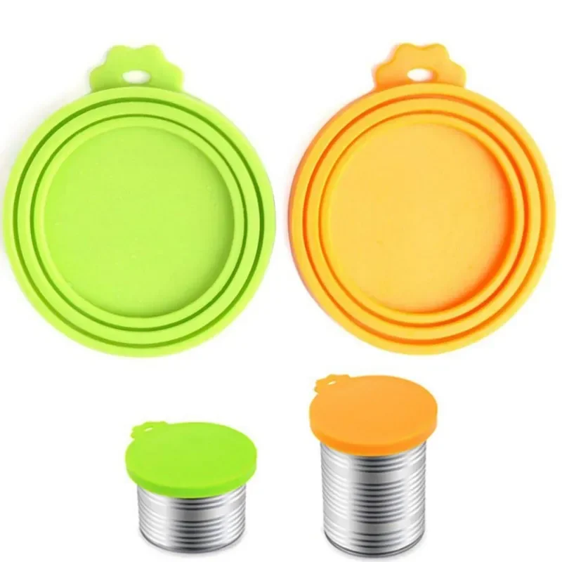 Reusable Silicone Cans Lid Jar Seal Cover For Multisize Dog Cat Food Storage Water Feeding Bowl Lids Portable Pet Supplies