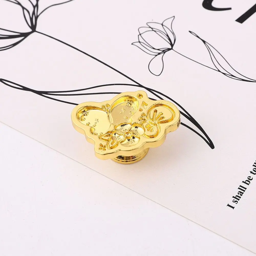 Replace Head Rose Embossed Sealing Wax Stamp DIY Tool Flowers Vintage Sakura Wax Seal Stamp Antique Metal Leaf