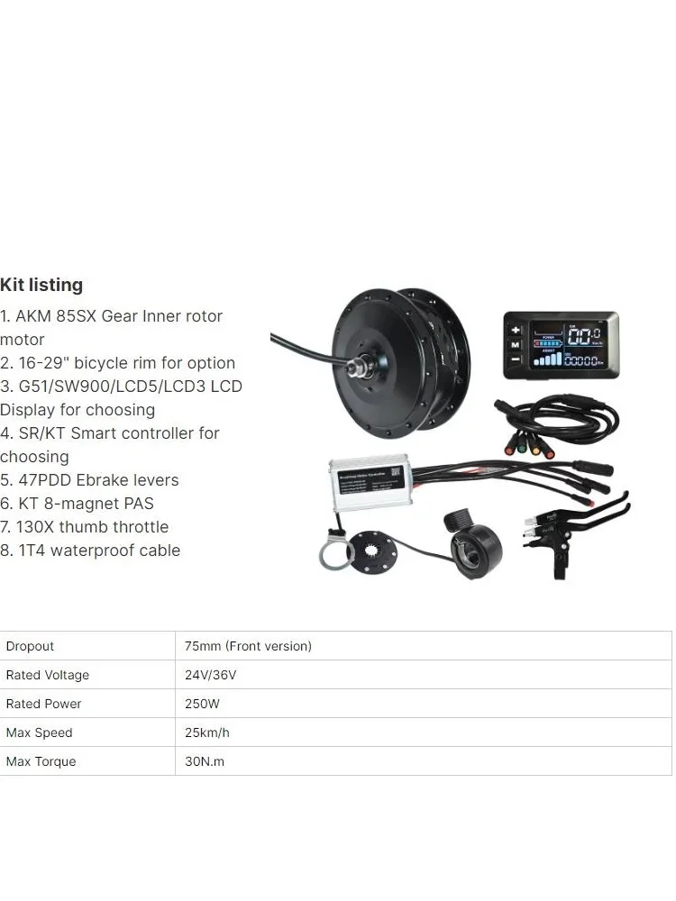 AliExpress NONE Suitable for Electric brompton Bike Motor AKM 36V 250W Front Gear Hub Motor 74mm Motor 16inch 349wheel Rim