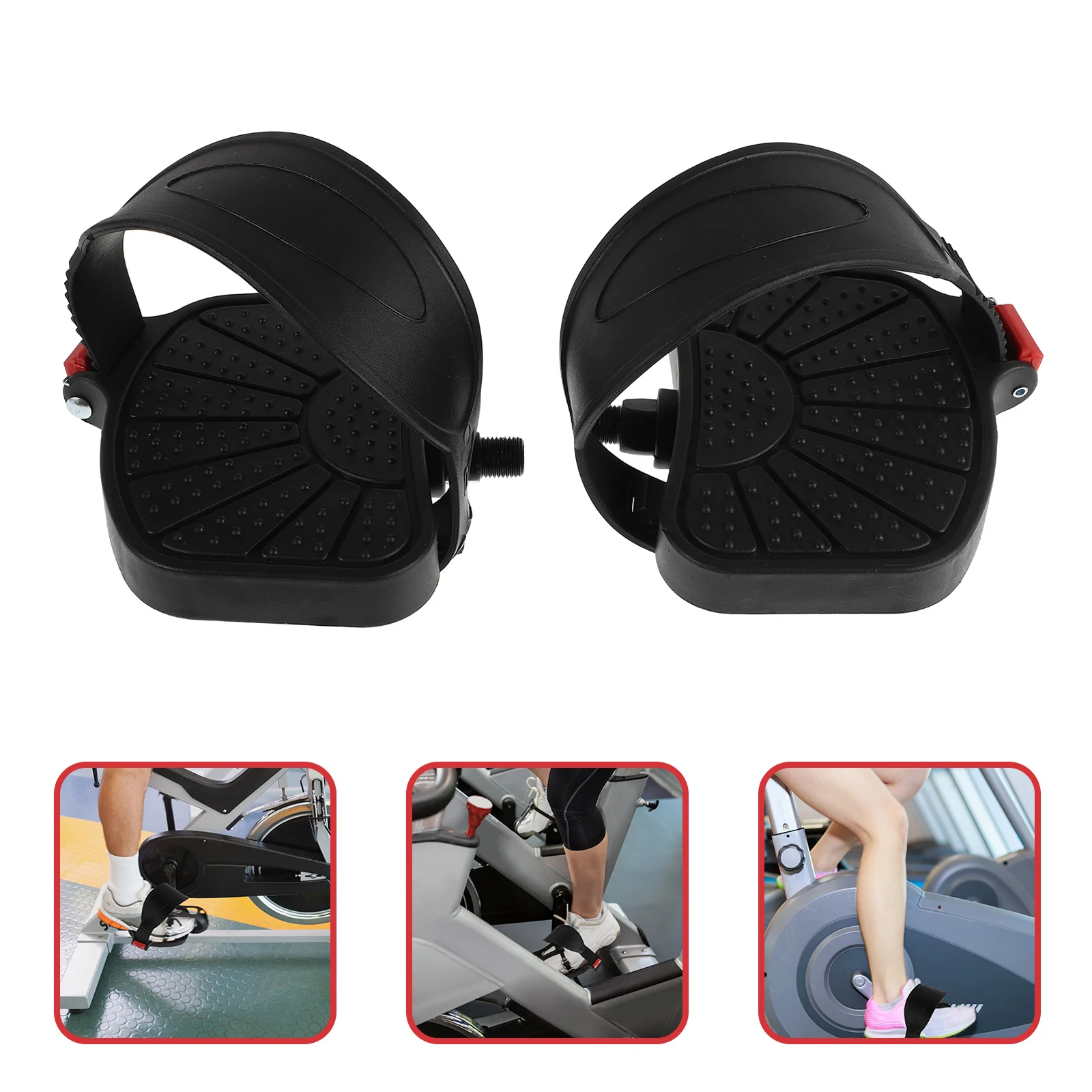 

1Pair Cycling Pedals for Stationary Bikes Adjustable Foot Pegs Grip Ideal for Indoor Workout Replacement Bike Pedal