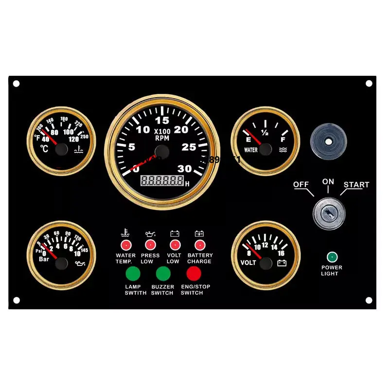Waterproof Marine Dashboard Custom Boat Gauge Panel Dashboards 24V Engine Control Panel
