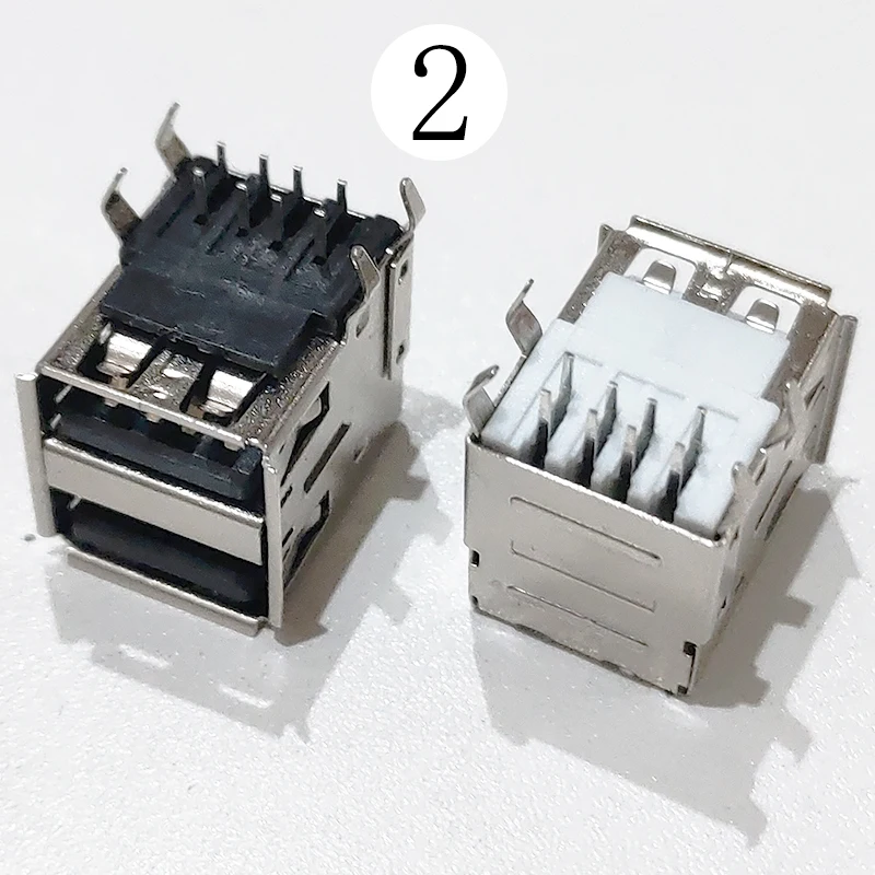 5PCS Dual USB 2.0 USB 3.0 Jack 90/180 Degree Computer Tail Connector Female USB Connector Socket For Inference Charging