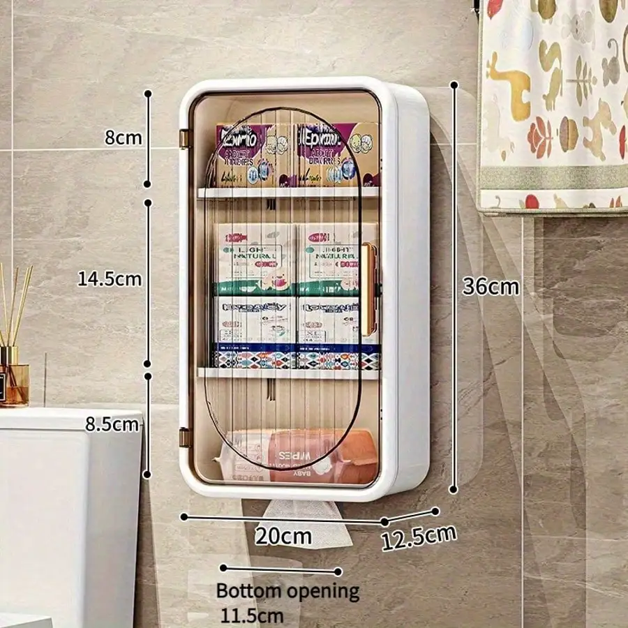

Small Hanging Bathroom Cabinet, Plastic Wall Mounted Laundry Cabinet, Suitable For Bathrooms And Kitchens, White