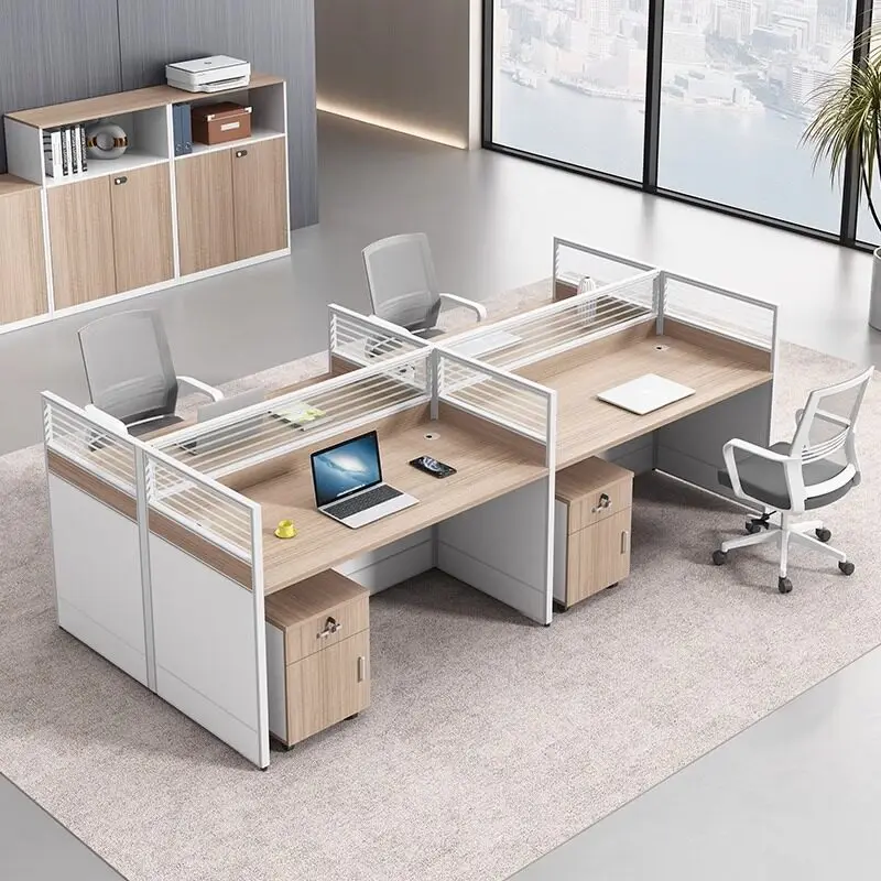 Screen desk staff seat double sitting station simple modern staff table and chair combination 2/4/6 seat