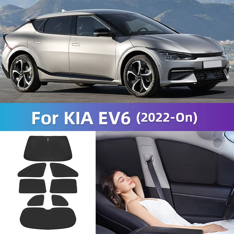 

Для KIA EV6 CV 2022 2023 2024, индивидуальный полный чехол, солнцезащитный козырек на окно автомобиля, штора для конфиденциальности, для путешествий, кемпинга, для сна внутри