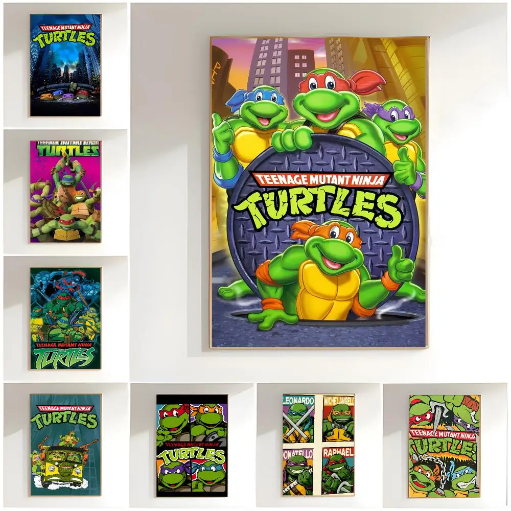 Ninja Action T-Teenage Mutant Ninja Turtles Poster Classic Wall Art  Home Decor  Peel and Stick Unframed