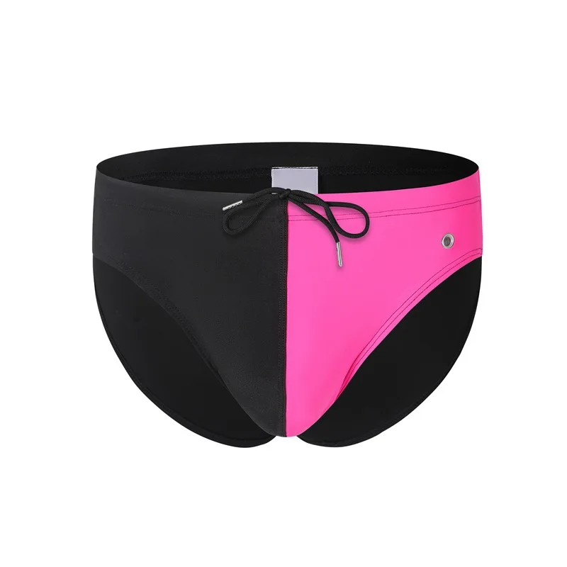 New men's swimsuit color matching swimming trunks swimming trunks double front fashion casual tether swimming trunks D103