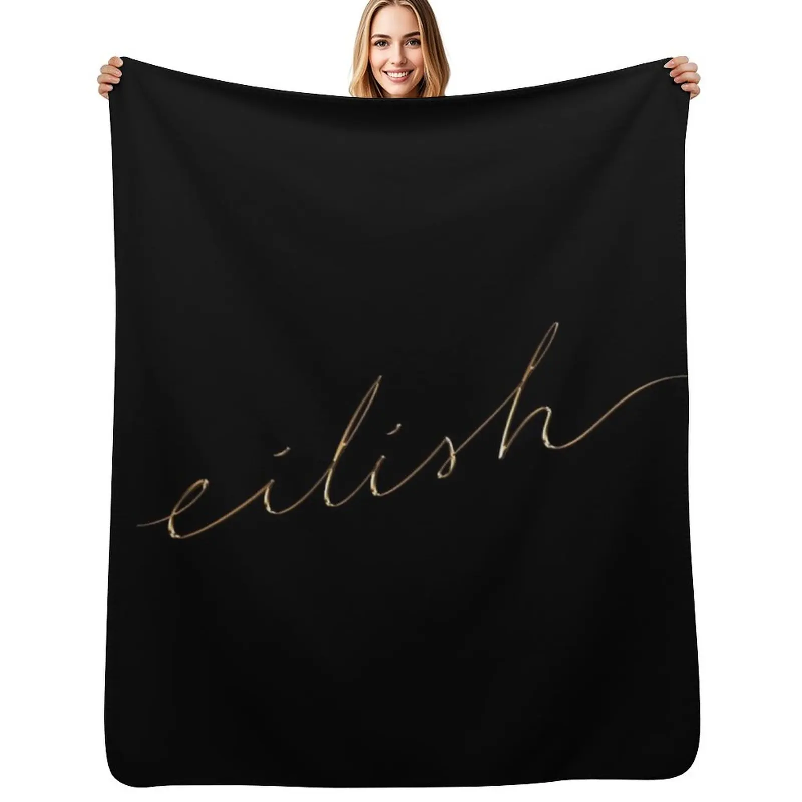 

eilish fragrances gold cursive Throw Blanket Multi-Purpose Plaid on the sofa Stuffeds Camping Blankets