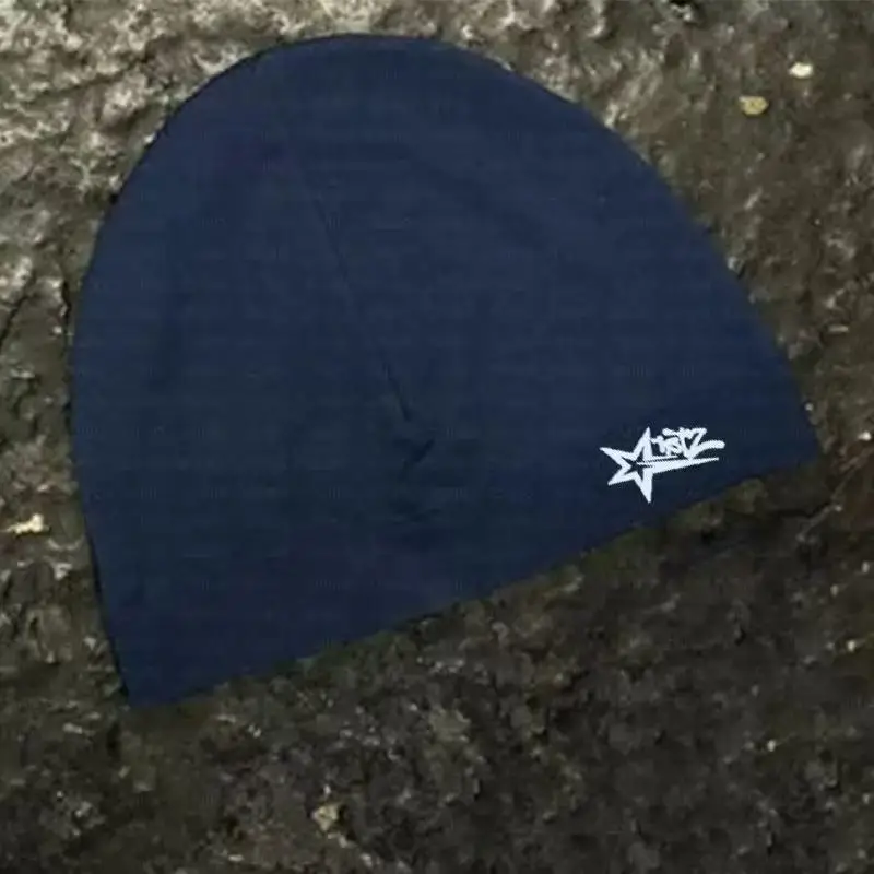 قبعة محبوكة من النايلون المطبوع على شكل نجمة، اتجاه هيب هوب قديم، مرونة عالية، رياضات خارجية، قبعة جمجمة دافئة وجيدة التهوية