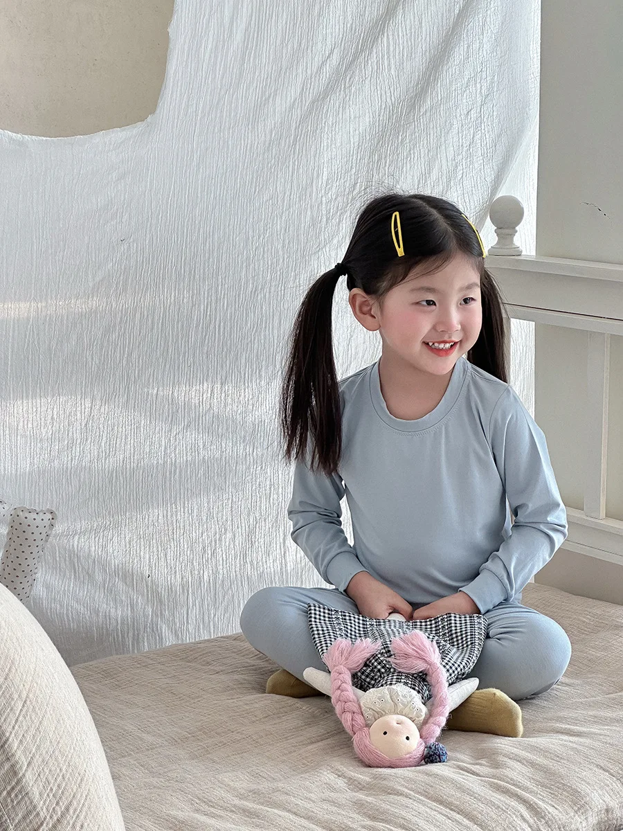 2-10T Toddler Kid Baby Boy Girl 2cps Pajamas Set Long Sleeve Top Pant Suit Clothes Set Casual Loose PJ Homewear