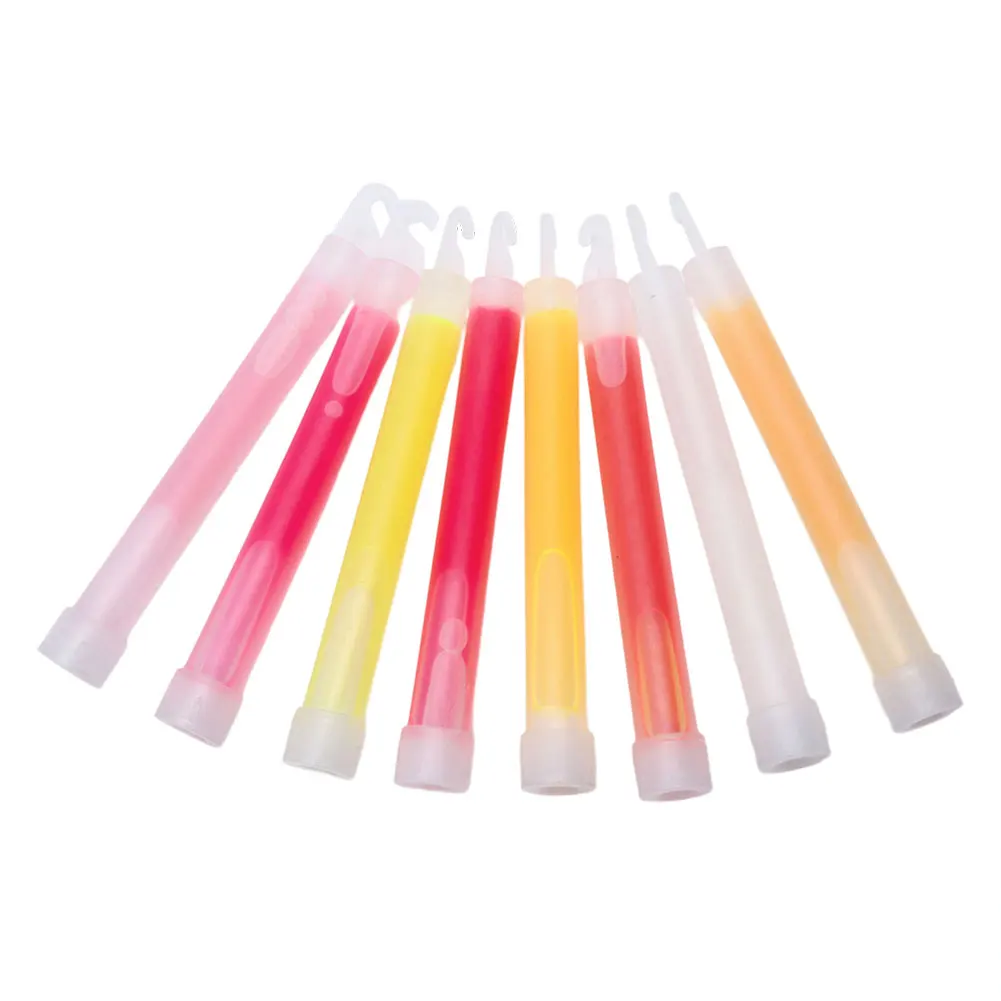 10pcs Camping Glow Sticks Waterproof 6 Inch Outdoor Emergency Glow Sticks with Hook Non-toxic Outdoor Survival Kit view 5
