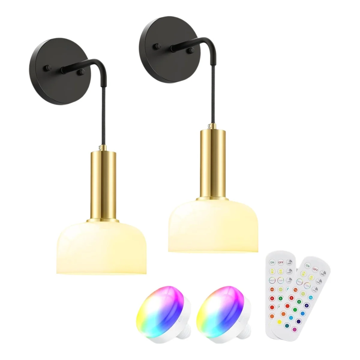 

Rechargeable Wall Lamps, 15 Colors, Dimmable Wall Lighting, Battery Operated Wall Sconces Indoor, Wireless LED Wall Lamps