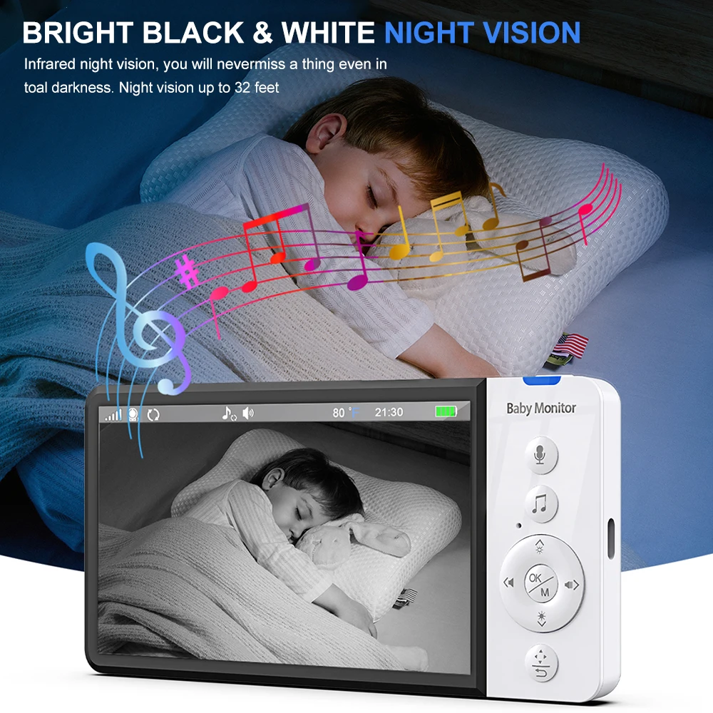 5'' Baby Monitor Two Way Audio - Zoom Audio Music review and price