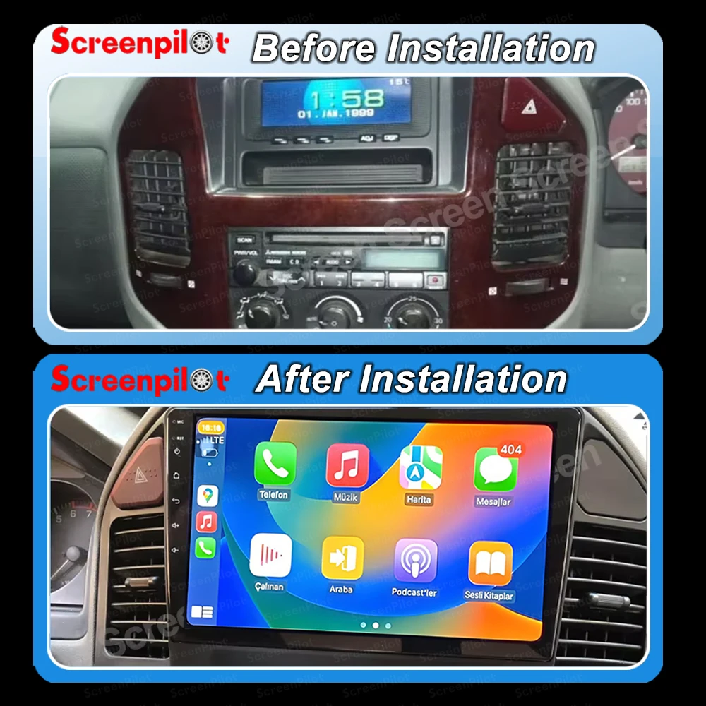 Android 16 For Mitsubishi Pajero 3 V70 V60 1999-2006 Car Radio Multimedia  Wireless Auto Player GPS  Navigation StereoHead Unit
