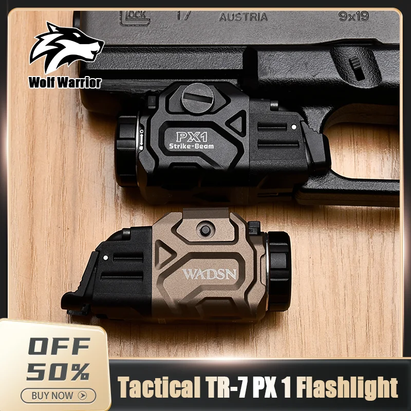 

Tactic TR-7 PX1 Mounted Light 800Lumens Hunting Airsoft Flashlight Includes High, Low Paddle Switches Fit 20mm Rail Lantern