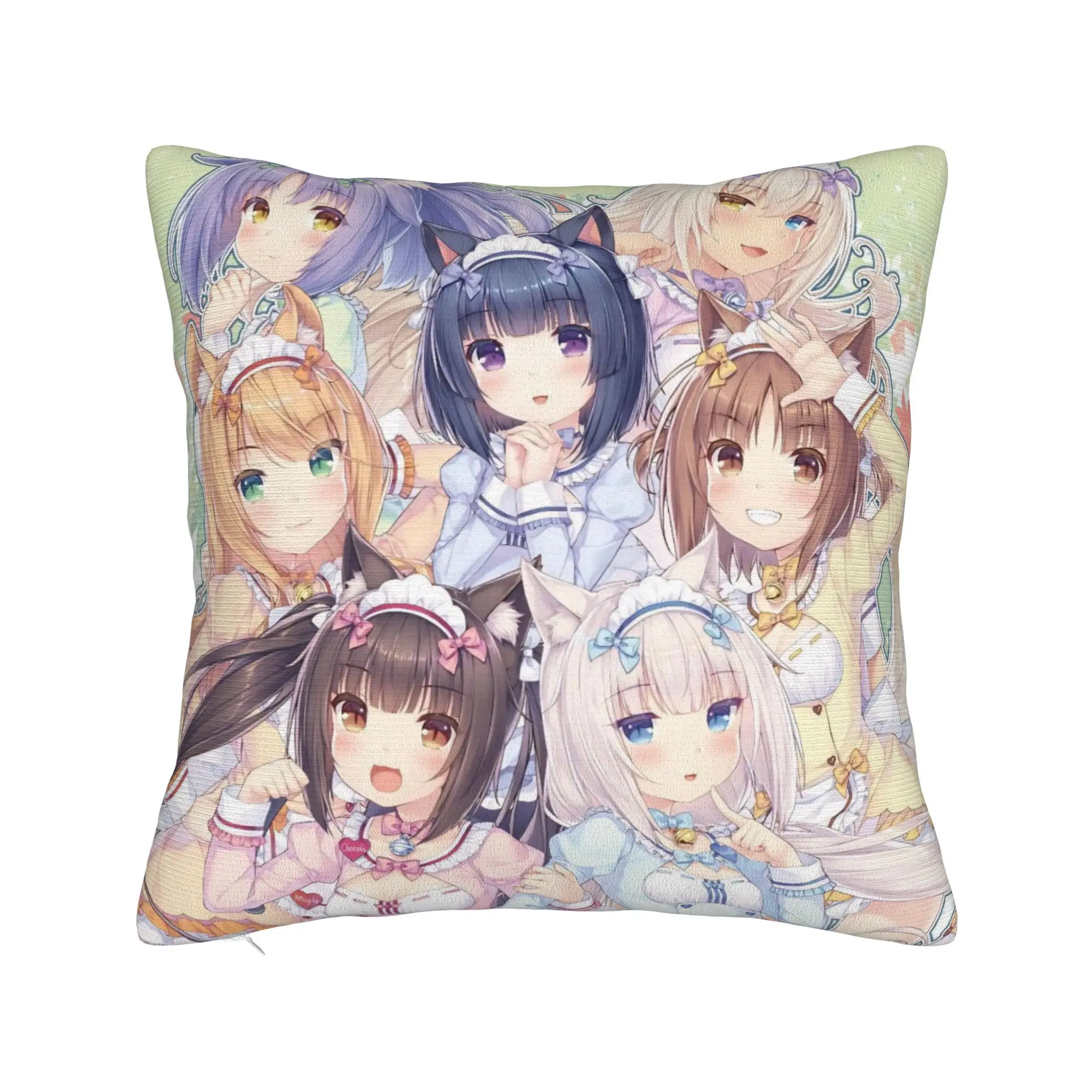Decorative Pillow Covers Anime N-Nekopara Merchandise Sofa  Pillow Case Cover Zipper Multi-Size