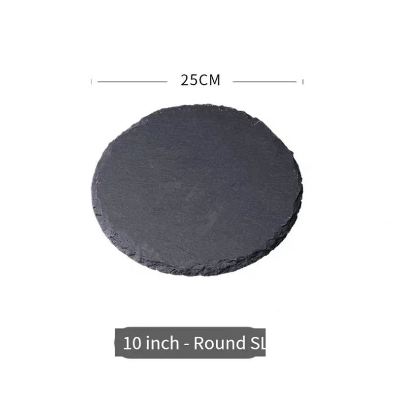 ELEG-スレートラウンドチーズボード、チーズ、シャルキュトリ、寿司、前菜などを提供する天然石トレイ、より耐久性があります。